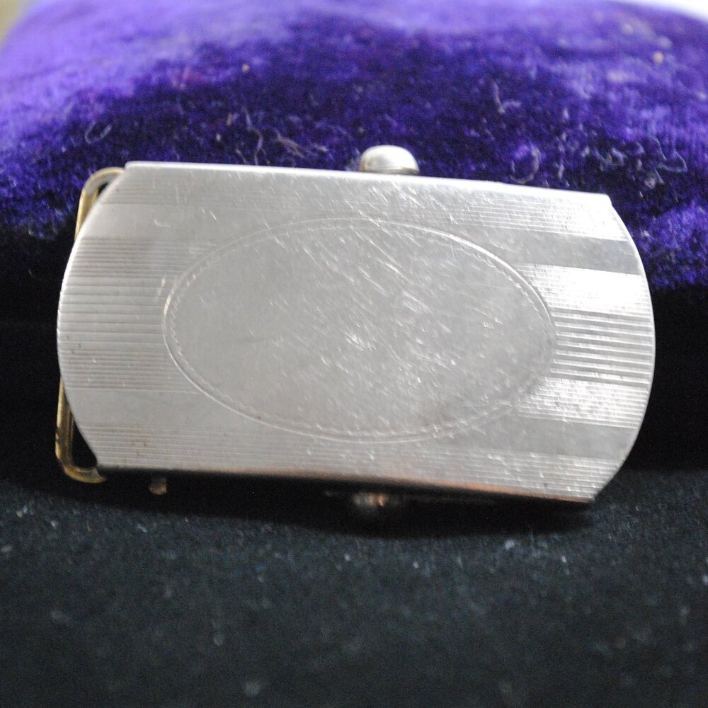 Antique German Silver Engraved Belt Buckle 1920s
